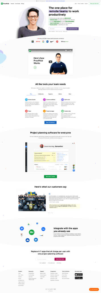 ProofHub homepage as of June 2020